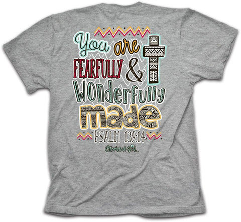 Girls Christian T-Shirt - YOU ARE WONDERFULLY MADE