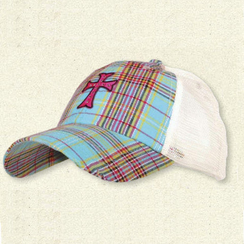 Plaid Hat with cross