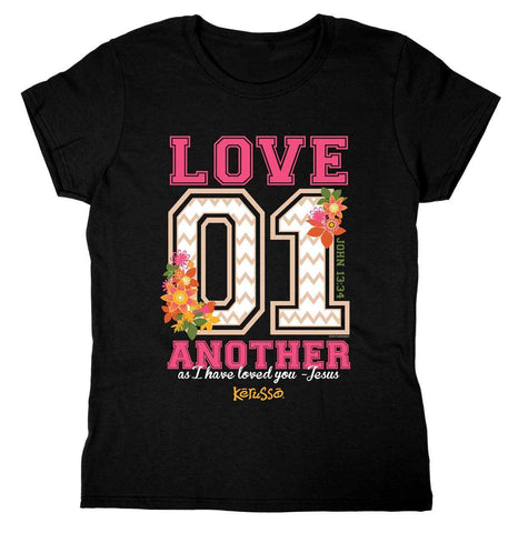 Love One Another - Girls Christian T-Shirt - Lift Your Cross