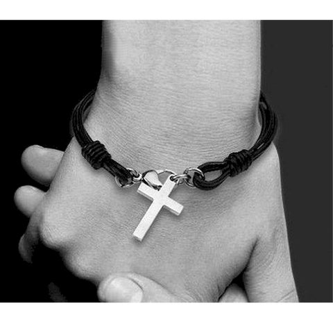 Titanium steel Cross bangle bracelet