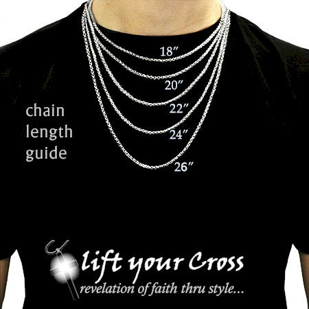 Stainless Blue Steel and Chrome Cross Riveted 3 Layer Pendant - LYC