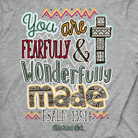 Girls Christian T-Shirt - YOU ARE WONDERFULLY MADE